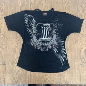 Harley Davidson Y2K 2000’s Women’s Rhinestone Top XL
